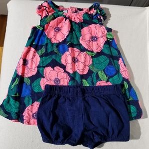 Carters girls cotton tank and short set 3 mos